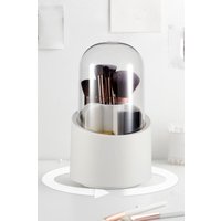 Living and Home Makeup Brush Holder Organizer with Lid in White