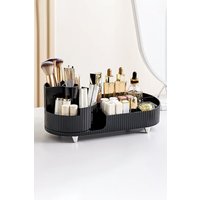 Living and Home Large Capacity Makeup Organizer with Rotating Brushes Holder in Black