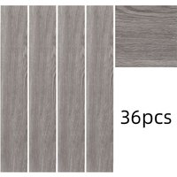 Living and Home 36Pcs Self Adhesive Waterproof Wear-Resistant PVC Wood Grain Effect Flooring in Grey Oak Colour, 5m² Pack