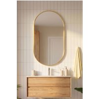 Living and Home 40x70cm Modern Gold Oval Metal Wall Mirror | Size: 40x70 cm