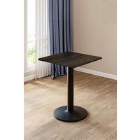 Living and Home 60*60cm Square Coffee Table with Metal Base in Black