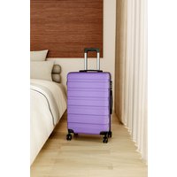Living and Home Hardshell Rolling Luggage Trolley Travel Suitcase, 20" Purple