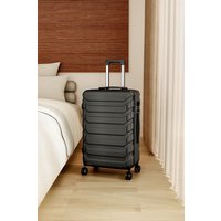 Living and Home Rolling Hardshell Luggage Travel Suitcase, 20" Black