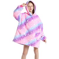 Leaper One Size Comfortable Kids Oversized Blanket Hoodie in Purple