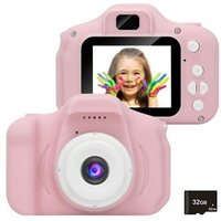 Leaper Durable Kids Mini Video Camera With 32GB Card in Pink