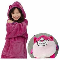 Leaper Kids Cuddly Pet Snuggle Hoodie Zips Into a Soft Toy in Red