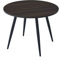 SONARA 100cm Round Dining Table with Dark Walunt Top in Walnut | Size: 100 cm x 100 cm