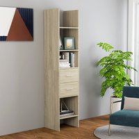 Berkfield Home Book Cabinet Sonoma Oak 40x35x180 cm Engineered Wood in Brown | Size: 40 x 35 x 180 cm