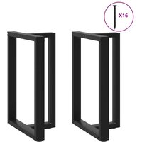 Berkfield Home Bar Table Legs T-Shaped 2 pcs Black 60x35x(90-91) cm Steel