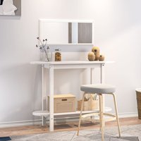 Berkfield Home Console Table White 110x40x80 cm Solid Wood Pine | Size: 110 x 40 x 80 cm
