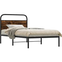 Bed Frame Without Mattress 90x190 cm Single Smoked Oak Engineered Wood