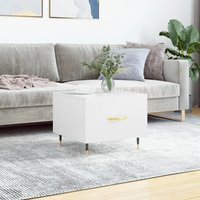 Berkfield Home Coffee Table High Gloss White 50x50x40 cm Engineered Wood | Size: 50 x 50 x 40 cm