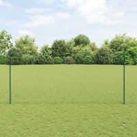 Berkfield Home Fence Posts 5 pcs U-Channel Green 140 cm Steel, Hexagon Fence Green 1.4x10 m Steel