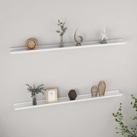 Berkfield Home Wall Shelves 2 pcs High Gloss White 115x9x3 cm | Size: 115 x 9 x 3 cm