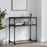 Berkfield Home Console Table Brown Oak 75x35.5x75 cm Engineered Wood