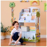 Teamson Kids Fantasy Fields Sunny Safari Kids 3-tier Wooden Bookcase & Storage