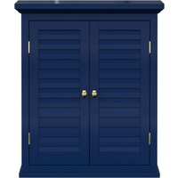 Glancy Removable Two Door Wall Cabinet Faux Louvered Doors