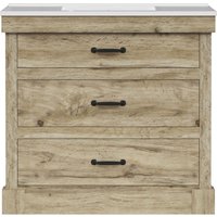 Donovan 36" Single Bathroom Vanity Integrated Square Sink & Two Drawers
