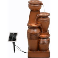 28.7" 4 Tier Cascading Bowl Solar Powered Water Fountain Outdoor Living Spaces