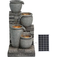 30.7" 4 Tier Cascading Bowl Solar Powered Water Fountain Outdoor Living Spaces