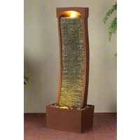 Large Outdoor Curved Water Feature Modern Waterfall Effect LED Lights Rock