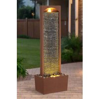 Large Outdoor Straight Water Feature Modern Waterfall Effect LED Lights Rock