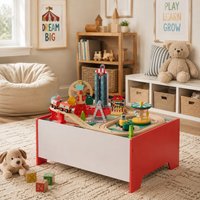 Wooden Train Set Activity Play Table 6 Mini Games