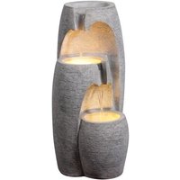 Garden Outdoor Water Feature Modern 3 Tier Cascading Urn Water Fountain LED Lights