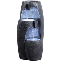 Garden Outdoor Water Feature Modern 3 Tier Cascading Urn Water Fountain LED Lights
