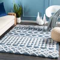 Shaggy Geometric Plush Pile Nour Area Rug cm x 290 cm