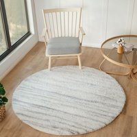Cloudy Shag Shaggy Ivory Grey Modern Plush Soft Pile Living Bedroom Rug cm x 170 cm