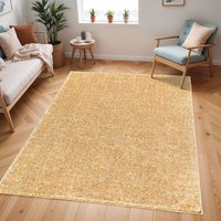 Livabliss Cloudy Shag-Solid Color Soft Plush Pile Living Rug in Yellow | Size: 120 cm diameter