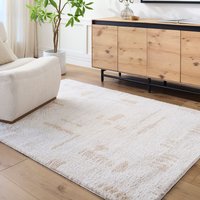 Fossay Shag Washable Beige Brown Grey Modern High Pile Living Rug cm x 200 cm
