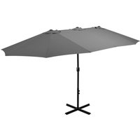 Berkfield Home Outdoor Parasol with Aluminium Pole 460x270 cm Anthracite in Black