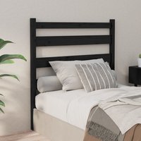 Berkfield Home Bed Headboard Black 96x4x100 cm Solid Wood Pine | Size: 96 x 4 x 100 cm