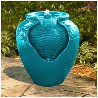 Garden Water Feature Lights Outdoor Tiered Small Pot Water Fountain Indoor Cascading Waterfall & Pump Ornament Patio Decor