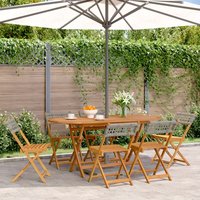 Berkfield Home Folding Garden Chairs 6 pcs Grey Poly Rattan & Solid Wood
