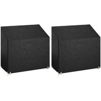 Garden Bench Covers 2 pcs 8 Eyelets 130x70x70 88 cm Polyethylene