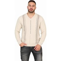 Striped V Neck Knitted Pullover Jumper