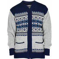 Classic Argyle Knit Zip Up Cardigan V Neck Long Sleeve Warm Winter Jumper
