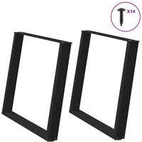 Berkfield Home vidXL Dining Table Legs U-Shaped 2 pcs Black 90x(72-73) cm Steel