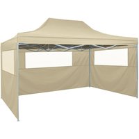 Berkfield Home Professional Folding Party Tent with 3 Sidewalls 3x4 m Steel Cream in Beige