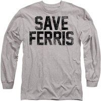 Ferris Bueller Save Ferris Long Sleeve T Shirt Athletic Heather