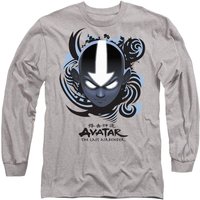 Avatar Last Airbender Airbender Blue & Kanji Long Sleeve T Shirt Athletic Heather