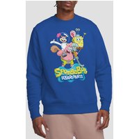 Spongebob Men's Group Shot Crew Sweatshirt, Royal Blue | Size: 2XL