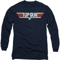 Distressed Logo Long Sleeve T Shirt