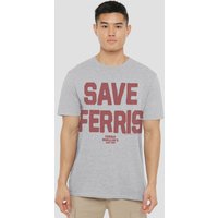 Paramount Home Entertainment Men's Ferris Bueller The Save Ferris Unisex Adult T-Shirt, Athletic Heather in Light Grey | Size: Medium