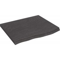 Berkfield Home Wall Shelf Dark Grey 60x50x(2-4) cm Treated Solid Wood Oak in Brown