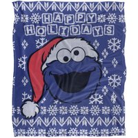 Cookie Monster Ugly Christmas Sweater Silky Touch Super Soft Throw Blanket 152 X 127 cm