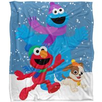 Furry Friends Forever Elmo Cookie Monster Snow Run Silky Touch Super Soft Throw Blanket 152 X 127 cm